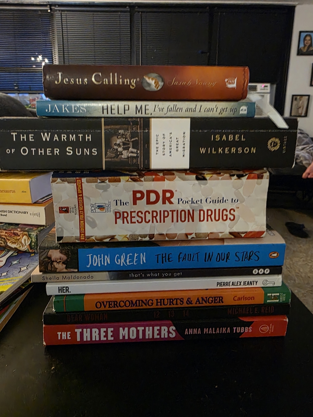Stack of Assorted Books - Brown, Blue, Black, White, Red